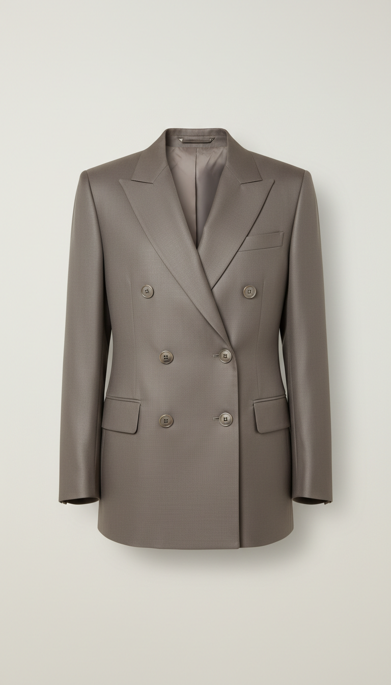Stone Silk double-breasted blazer